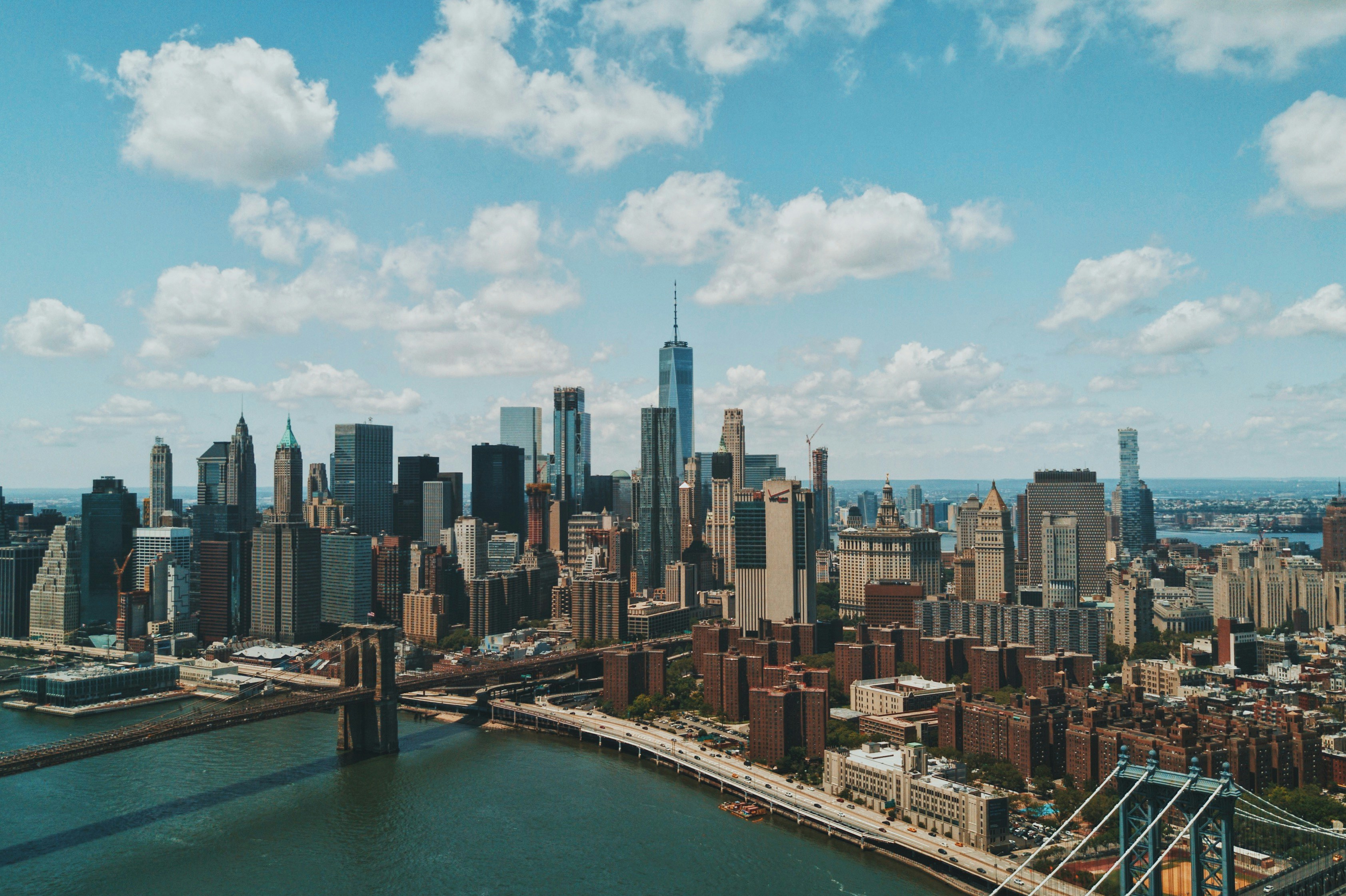 Skyline de Nova Iorque com a Brooklyn Bridge